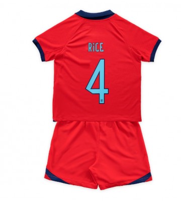 England Declan Rice #4 Replica Away Stadium Kit for Kids World Cup 2022 Short Sleeve (+ pants)